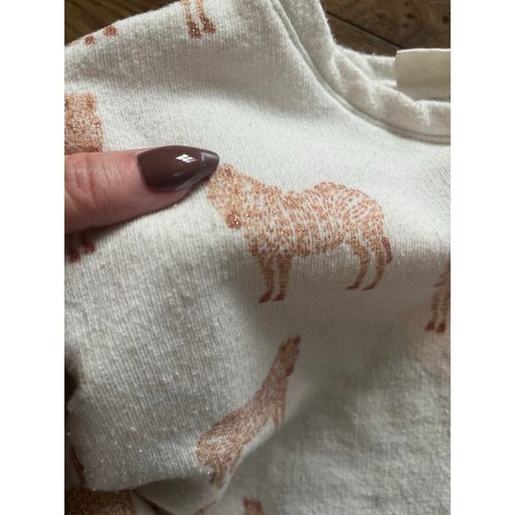 Zara Baby Girl Glitter Neutral Zebra Sweatshirt 3-4Y​ - Picture 3 of 8